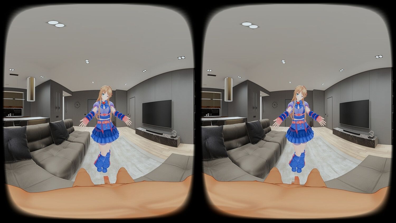 【4KVR 完全主観3Dエロアニメ】しこさぽ！〜清楚系アイドルVtuberの’本気’えっちで抜き放題〜【天翔院ひいな】【VRデバイス用】 - サンプル画像 3