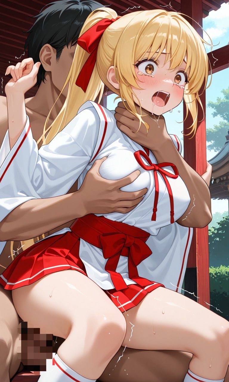 金髪巫女の首絞め - サンプル画像 2