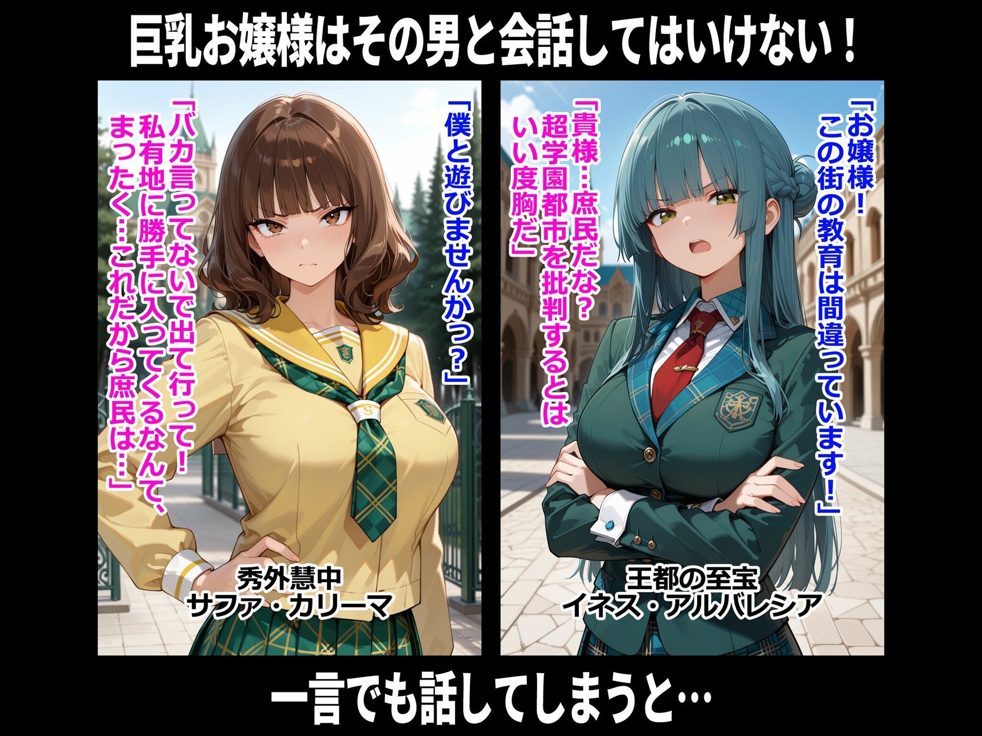 巨乳お嬢様はその男と会話してはいけない 即堕ち2コマ - サンプル画像 1