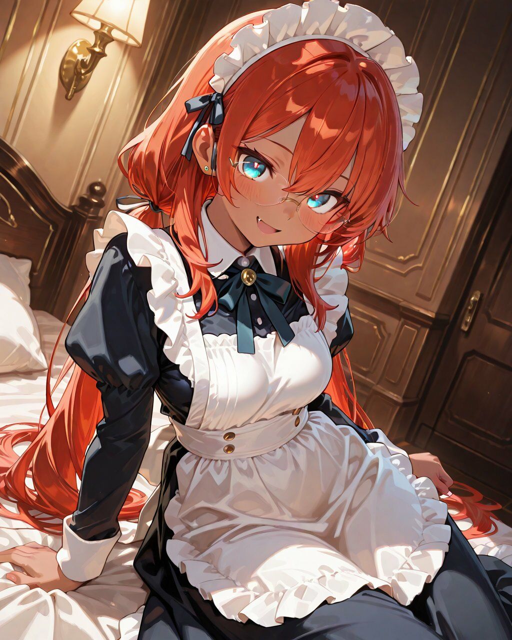 眼鏡メイドの性事情1 〜褐色元気娘スカーレットとメイド服でえっち〜 - サンプル画像 1