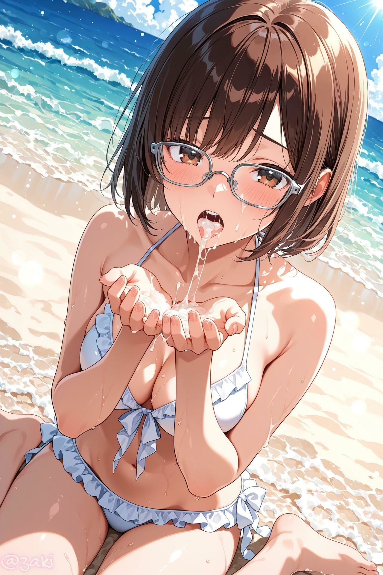 クラスメイトとビーチでイチャイチャ3 - サンプル画像 4