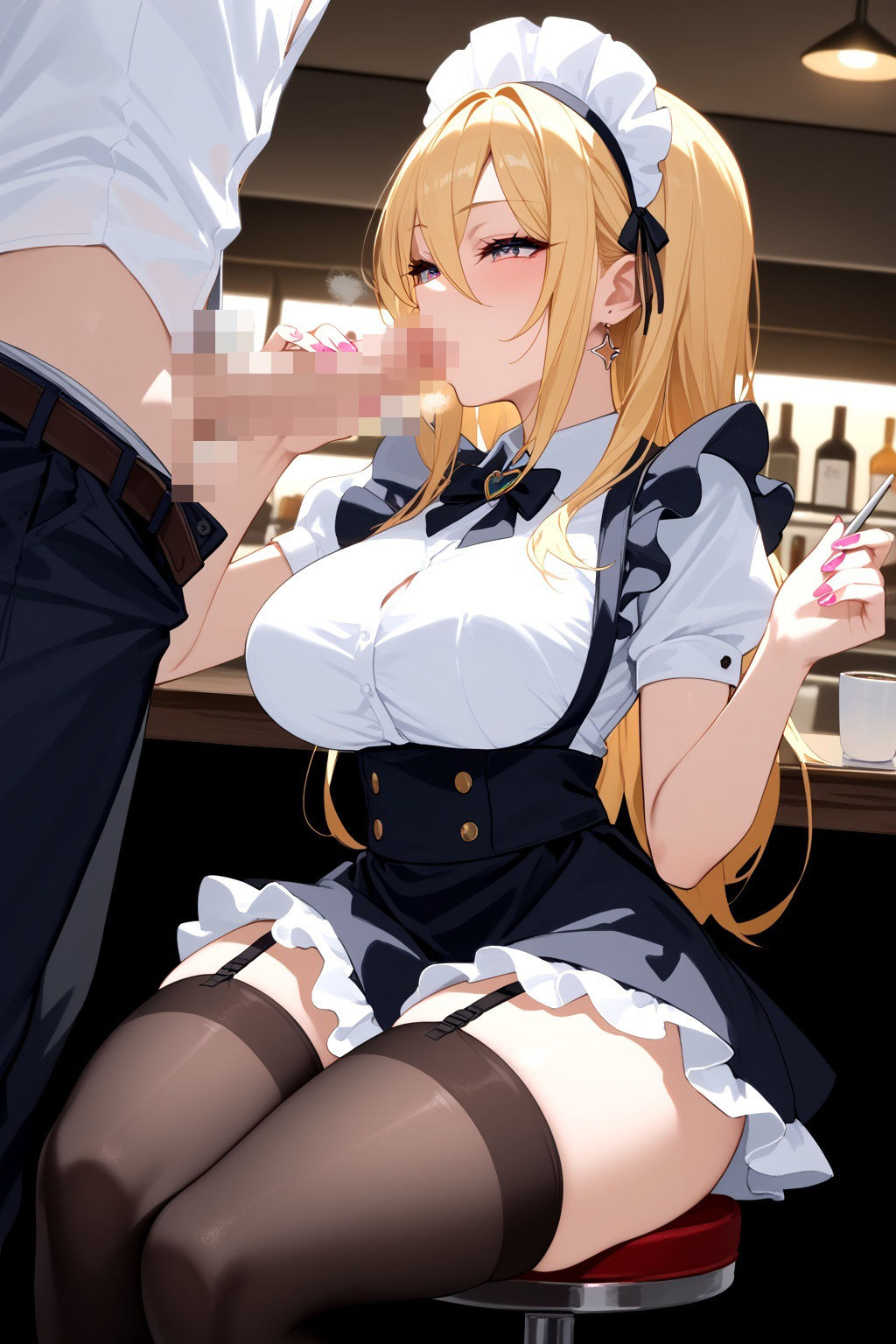 太ももが気になる生意気ギャルメイド - サンプル画像 2