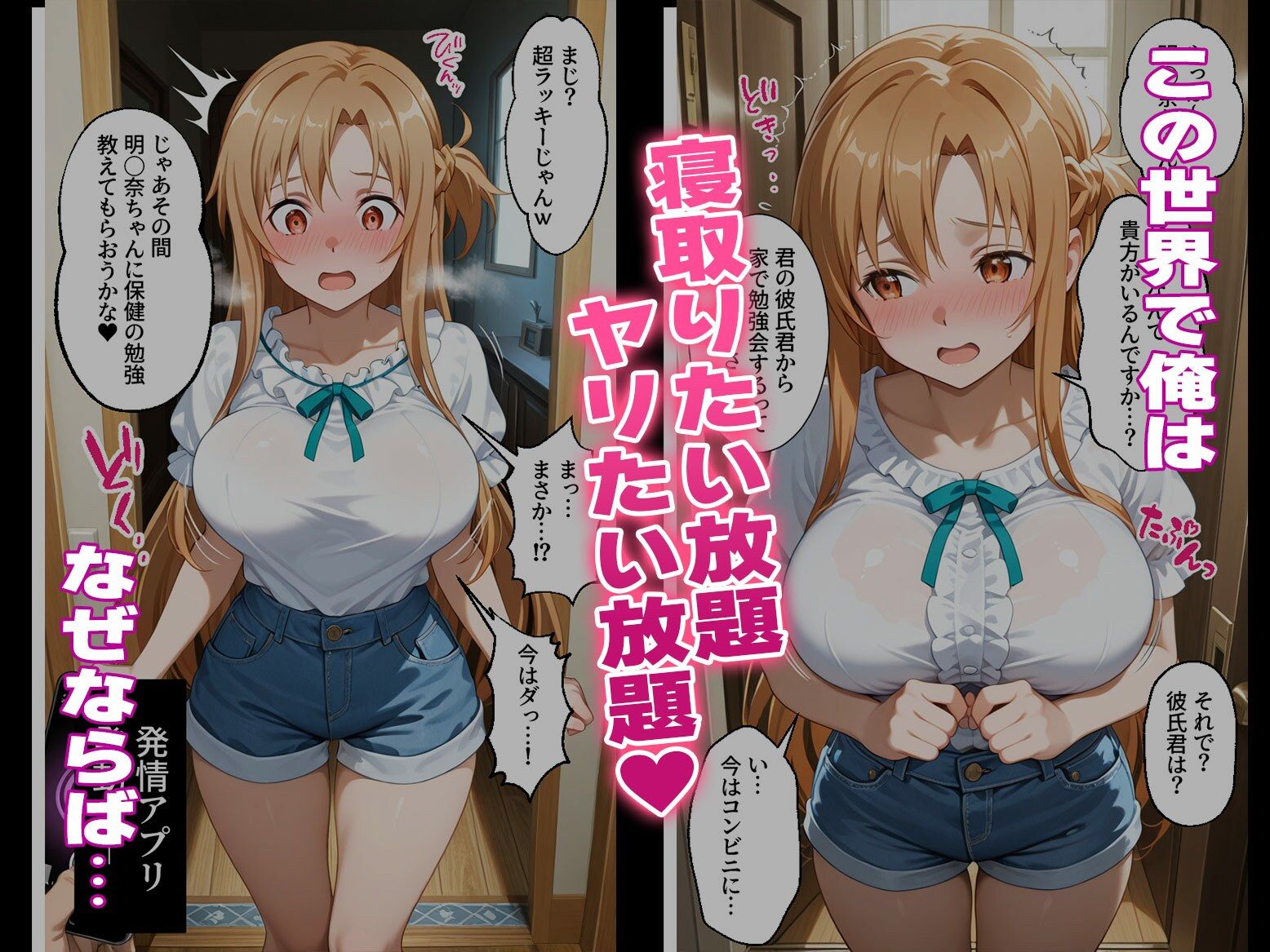 〜チートすぎる発情アプリ〜効果絶大絶頂NTR 明●奈＆●葉編 Vol.15 - サンプル画像 1