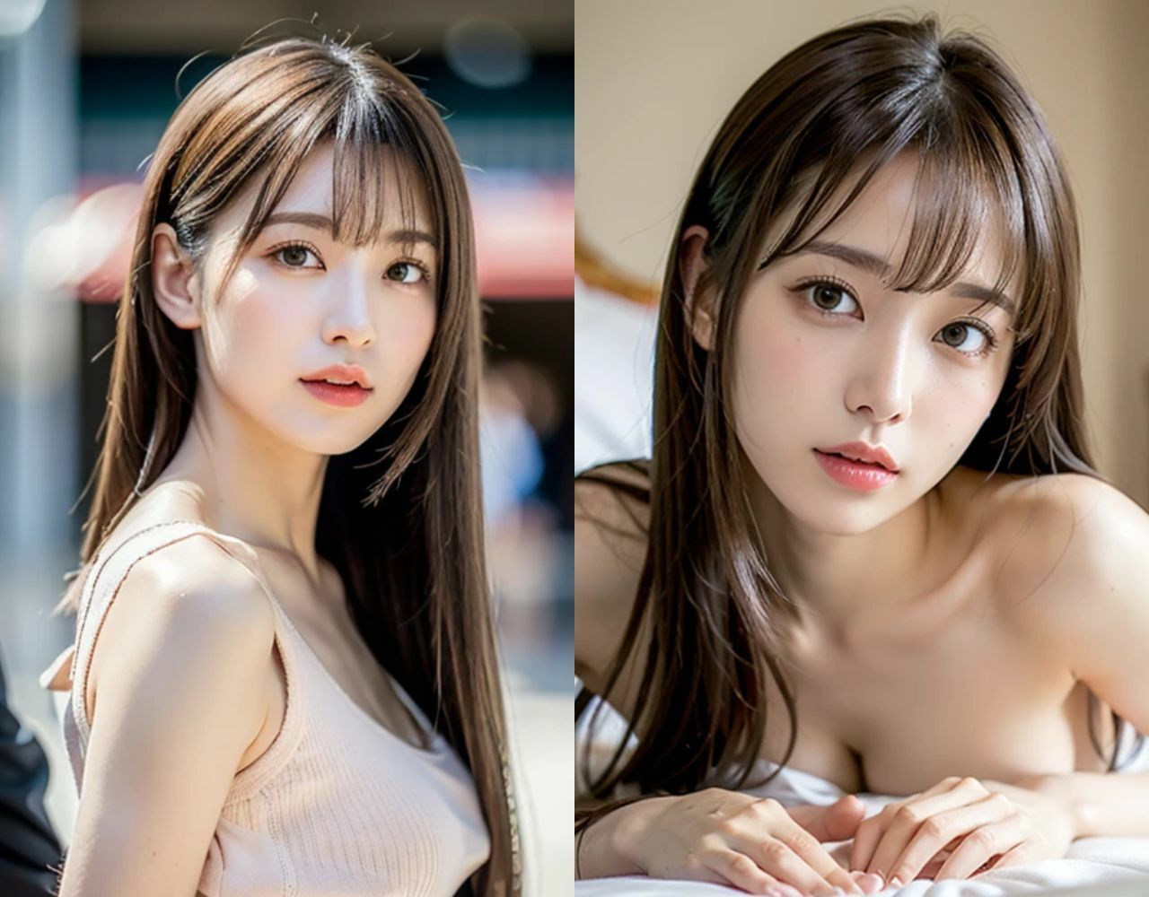 ニットの彼女とベッドの彼女3 - サンプル画像 1