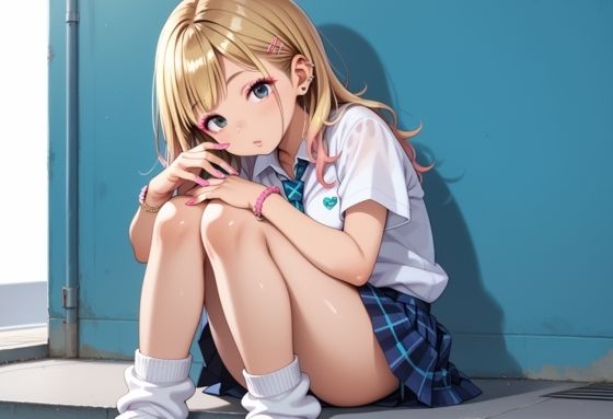 処女のギャルJKに中出しSEXでわからせ - サンプル画像 1