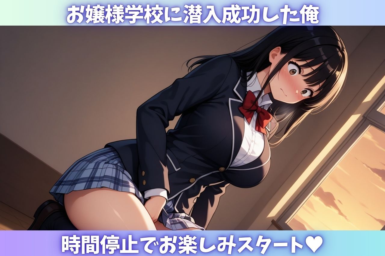 お嬢様学校に潜入！時間停止レ〇プ2 - サンプル画像 1
