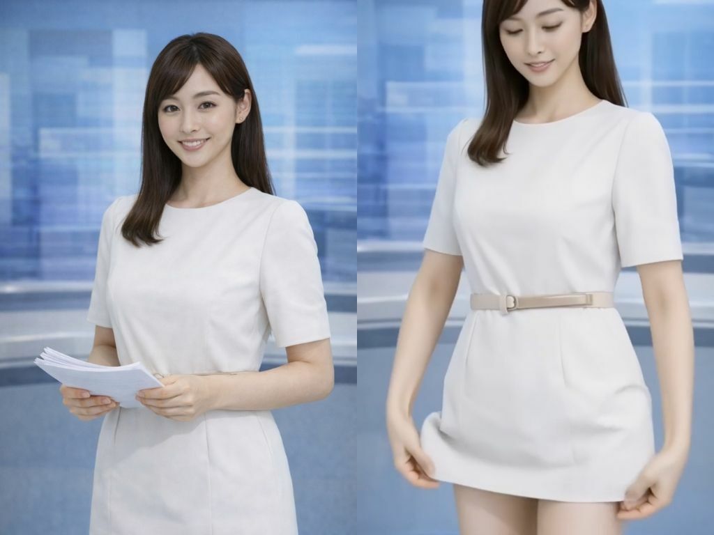 100人の女子アナが自らパンティを見せてくれる動画 - サンプル画像 10