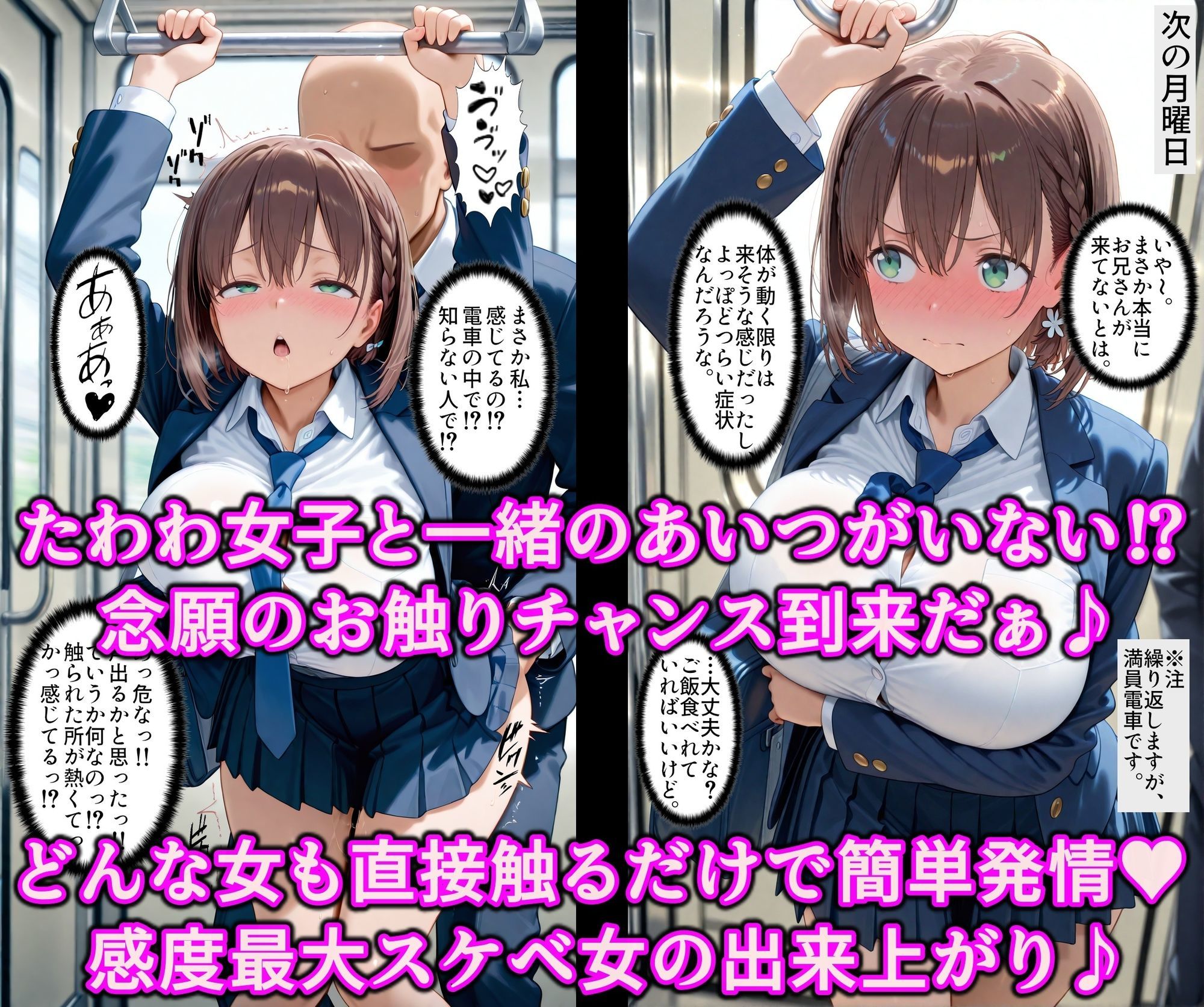 お兄さんから爆乳女子をNTR！！媚薬タッチでたわわJ系を快楽堕ち！！チンポ中毒のドスケベ痴女に淫乱調教 - サンプル画像 2