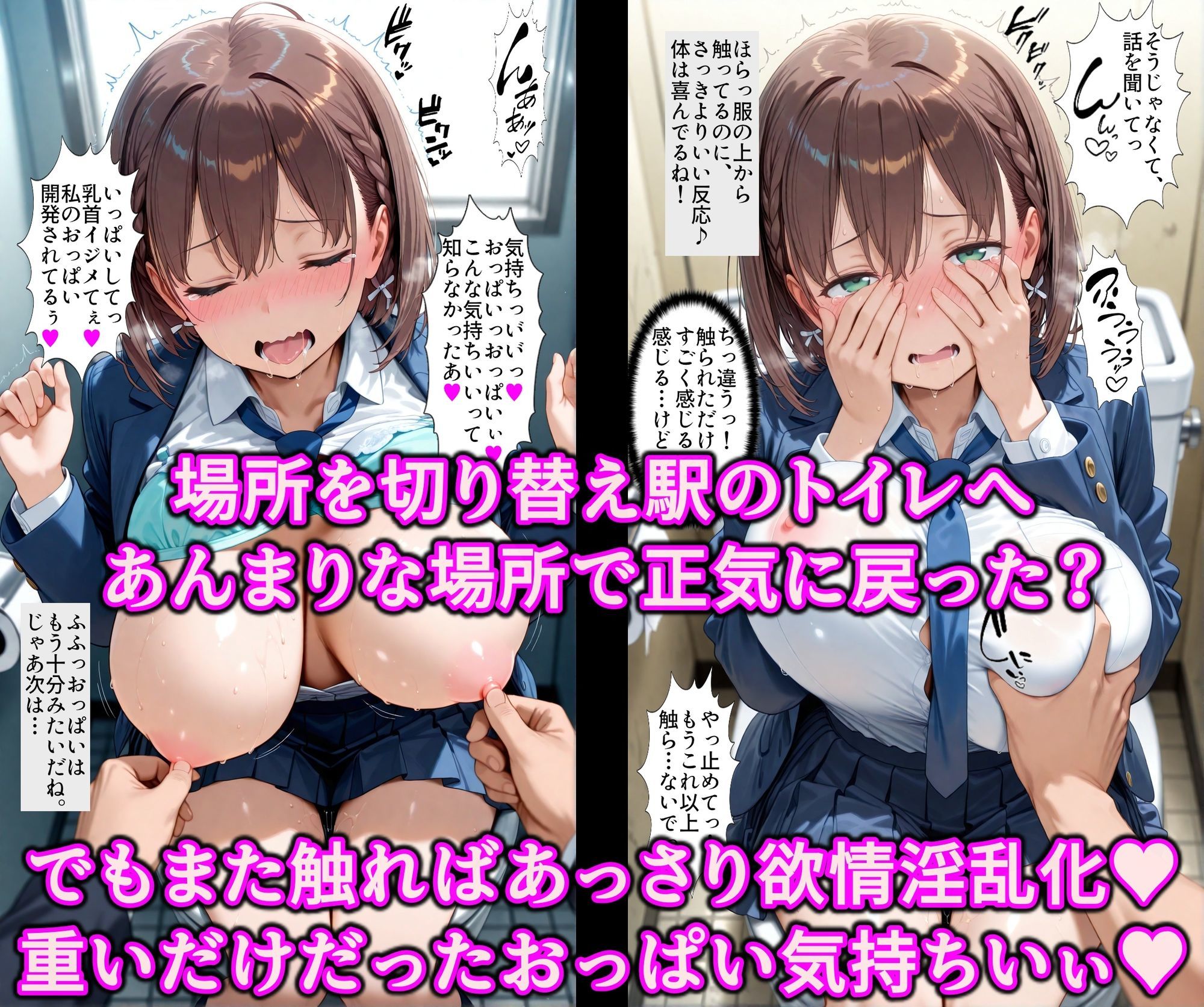 お兄さんから爆乳女子をNTR！！媚薬タッチでたわわJ系を快楽堕ち！！チンポ中毒のドスケベ痴女に淫乱調教 - サンプル画像 4