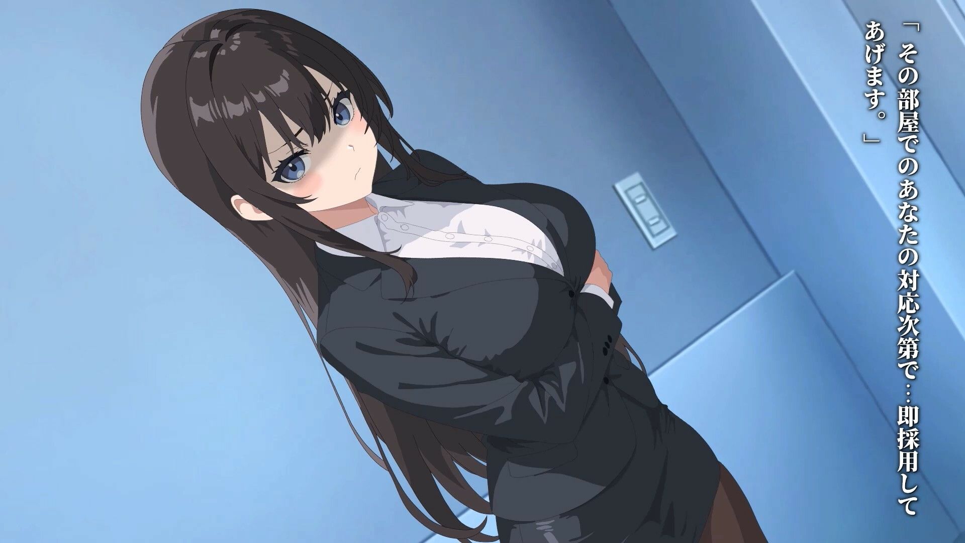 【Live2Dアニメ】内定欲しさにカラダを売る新卒女子〜面接官から密室で迫られる‘最終確認’！！〜 - サンプル画像 1