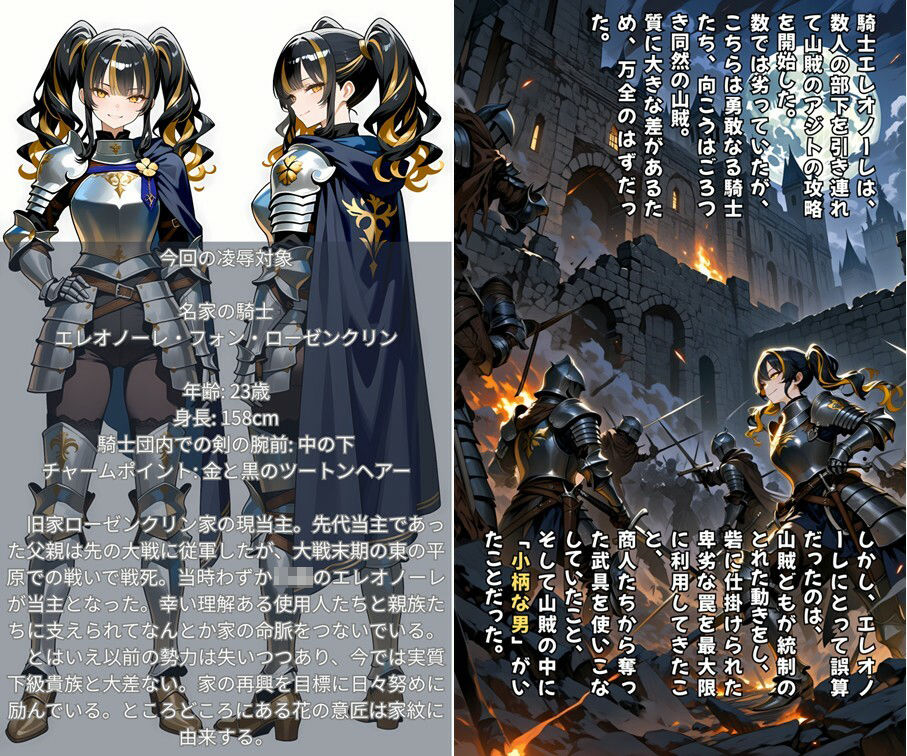 集団強●に堕とされた女騎士が、淫乱な「玩具」を志願するまで〜名家の騎士、精液に沈み淫獣と化す〜 - サンプル画像 1