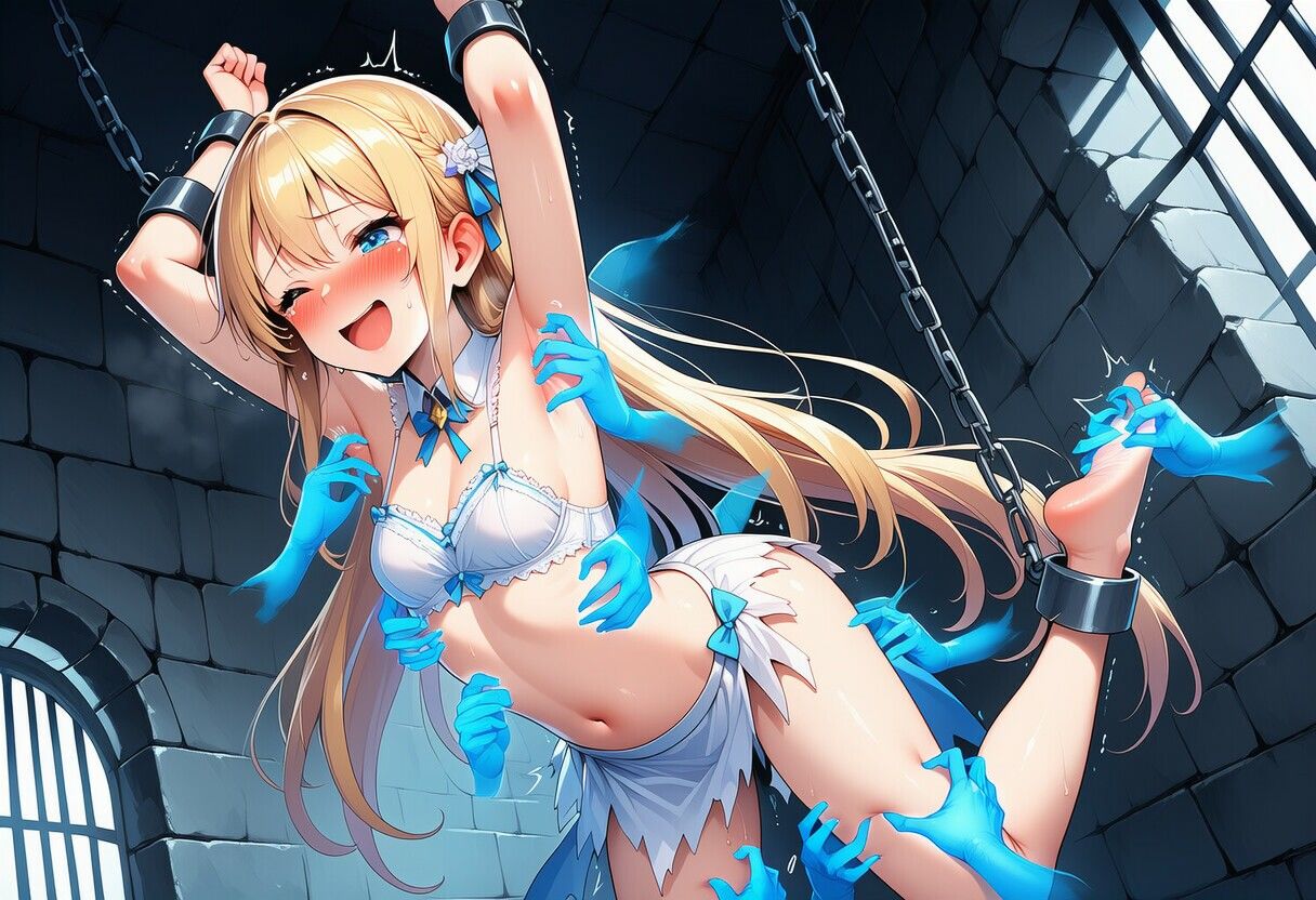 【AIイラスト集】牢獄でこちょこちょの刑 - サンプル画像 2