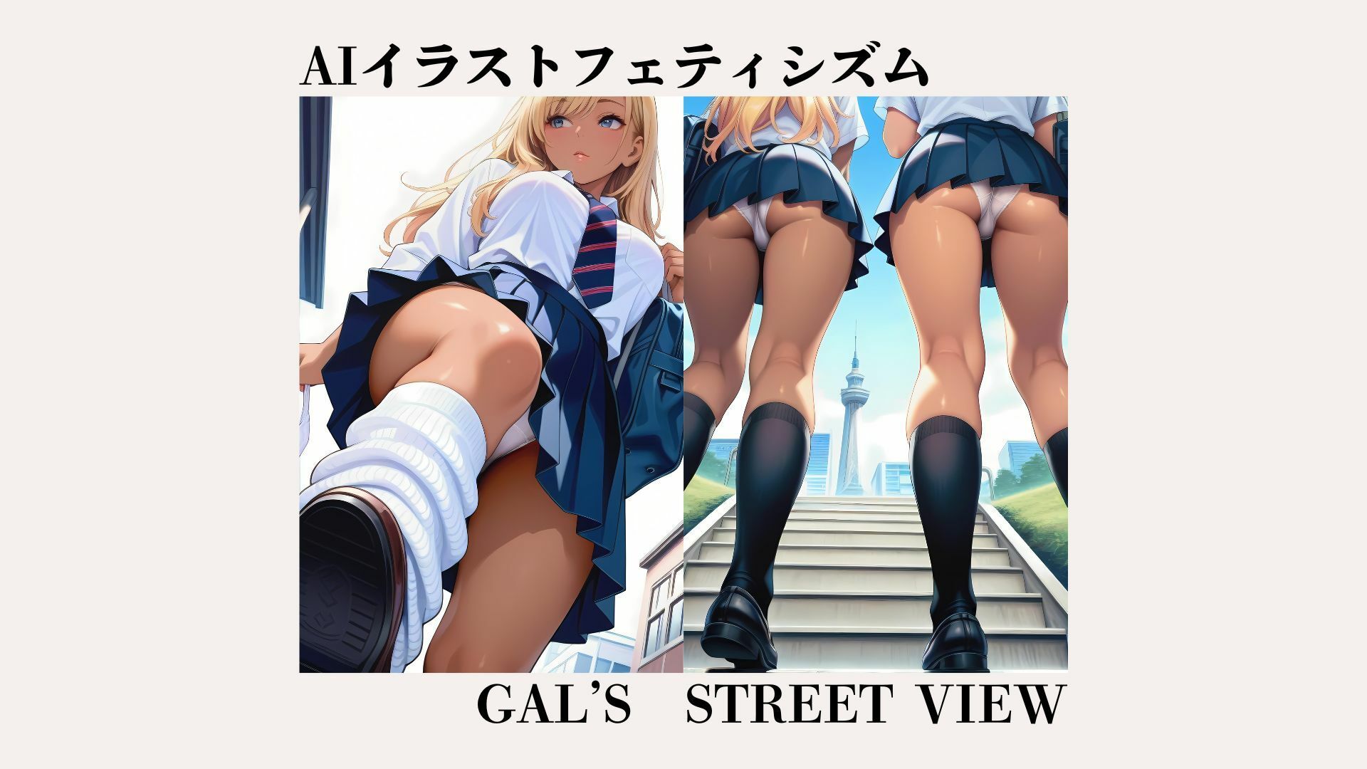 AIイラストフェティシズム『GAL’s STREET VIEW』AIイラストショートストーリー『マンホールの老人』 - サンプル画像 1