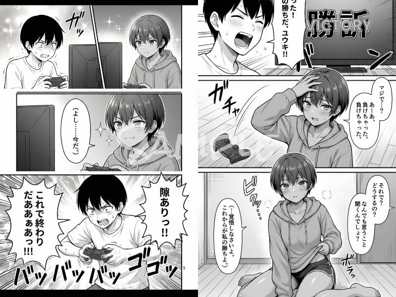 ゲームで敗北した短髪で日焼けのアイツが、罰ゲーム中に俺の異変に気づいて…お口で反撃フィニッシュ。──最後の涙の訳は…。 - サンプル画像 4