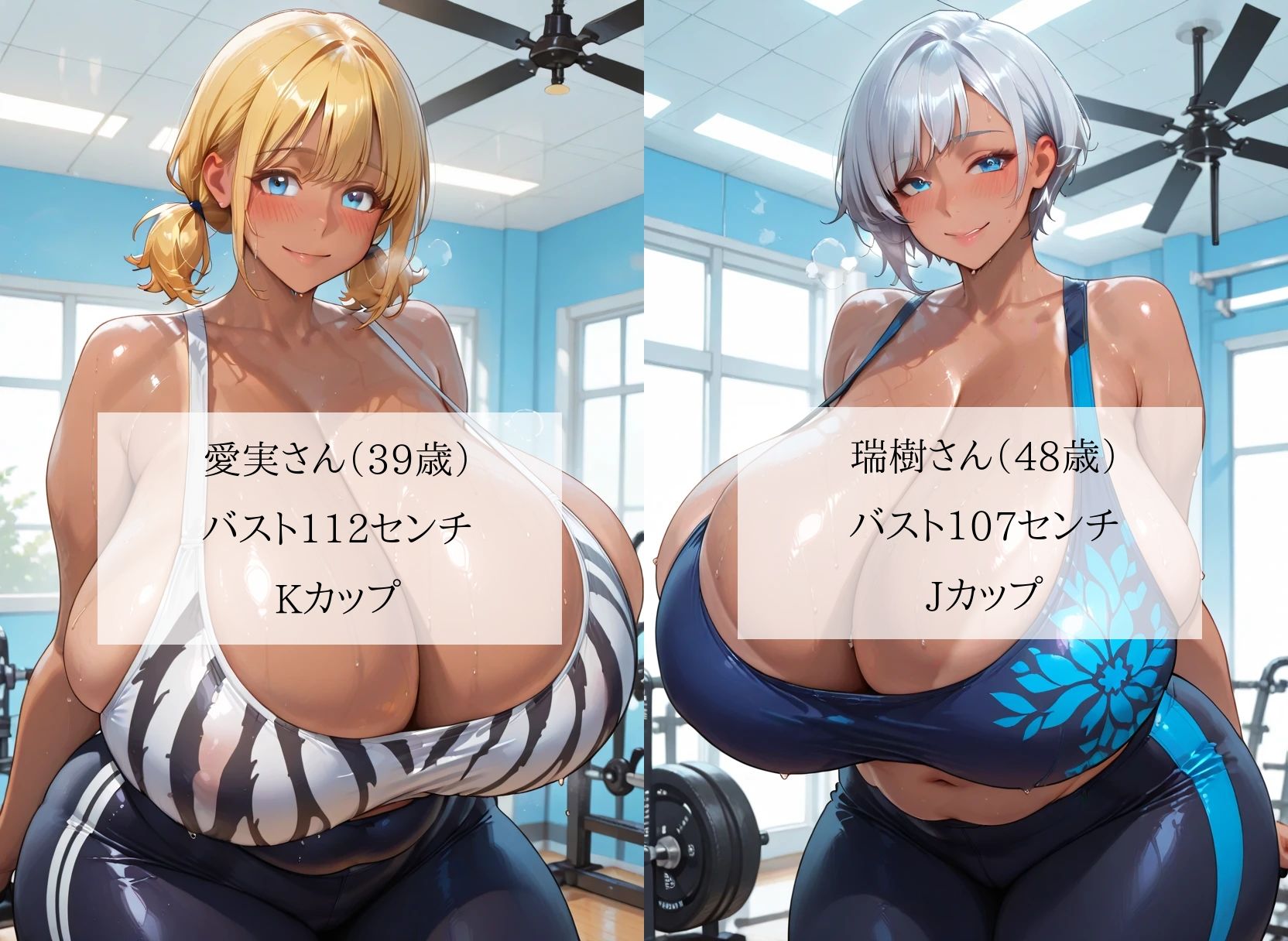 汗だく爆乳黒ギャル人妻スポーツジムのインストラクターになったボク…むちむち褐色熟女と毎日セックストレーニング＜セリフ付CG集＞ - サンプル画像 2