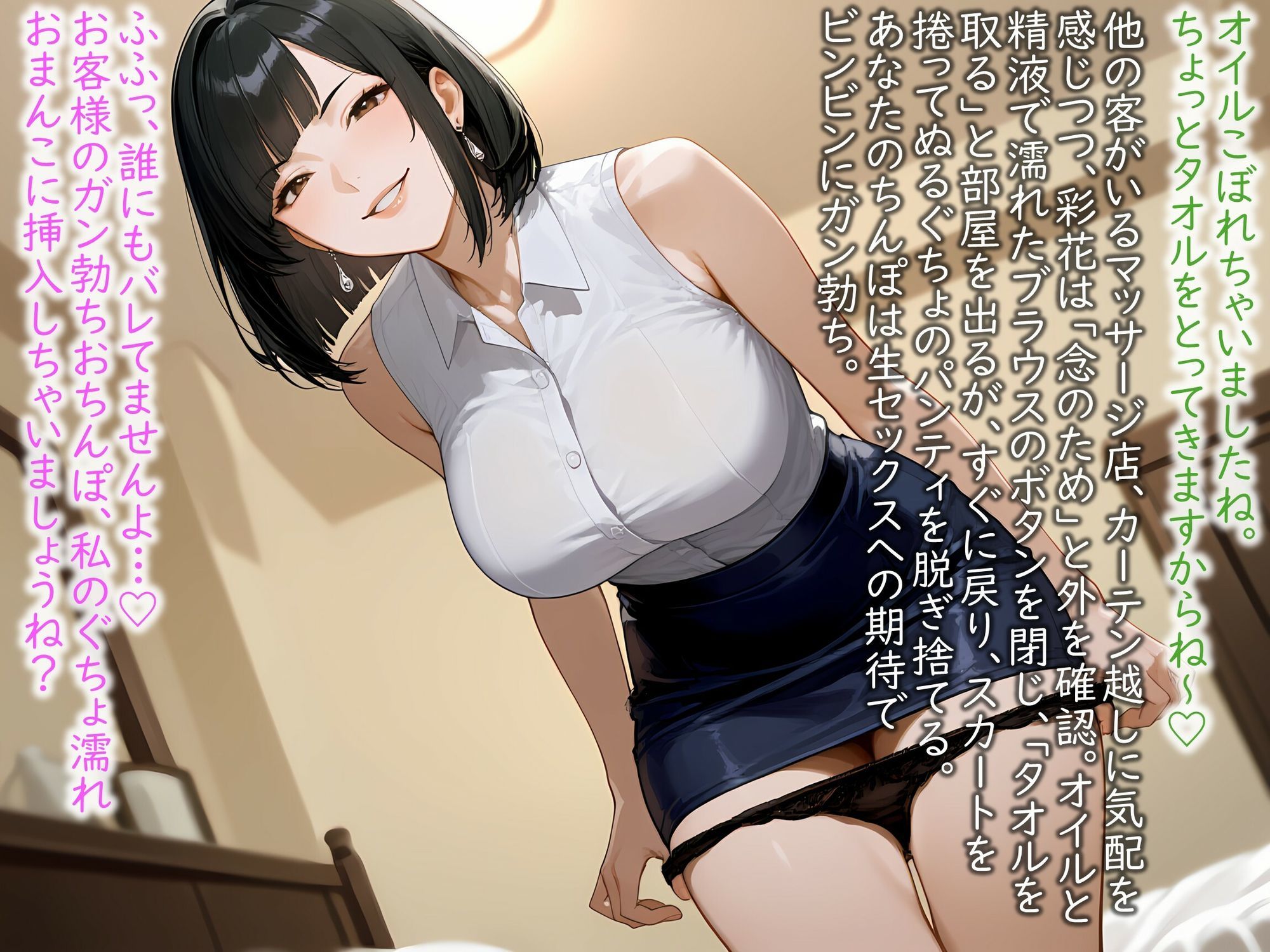 爆乳むっつり人妻セラピスト彩花は、健全エキナカマッサージ店で連続射精・連続中出し9発で大満足 - サンプル画像 4