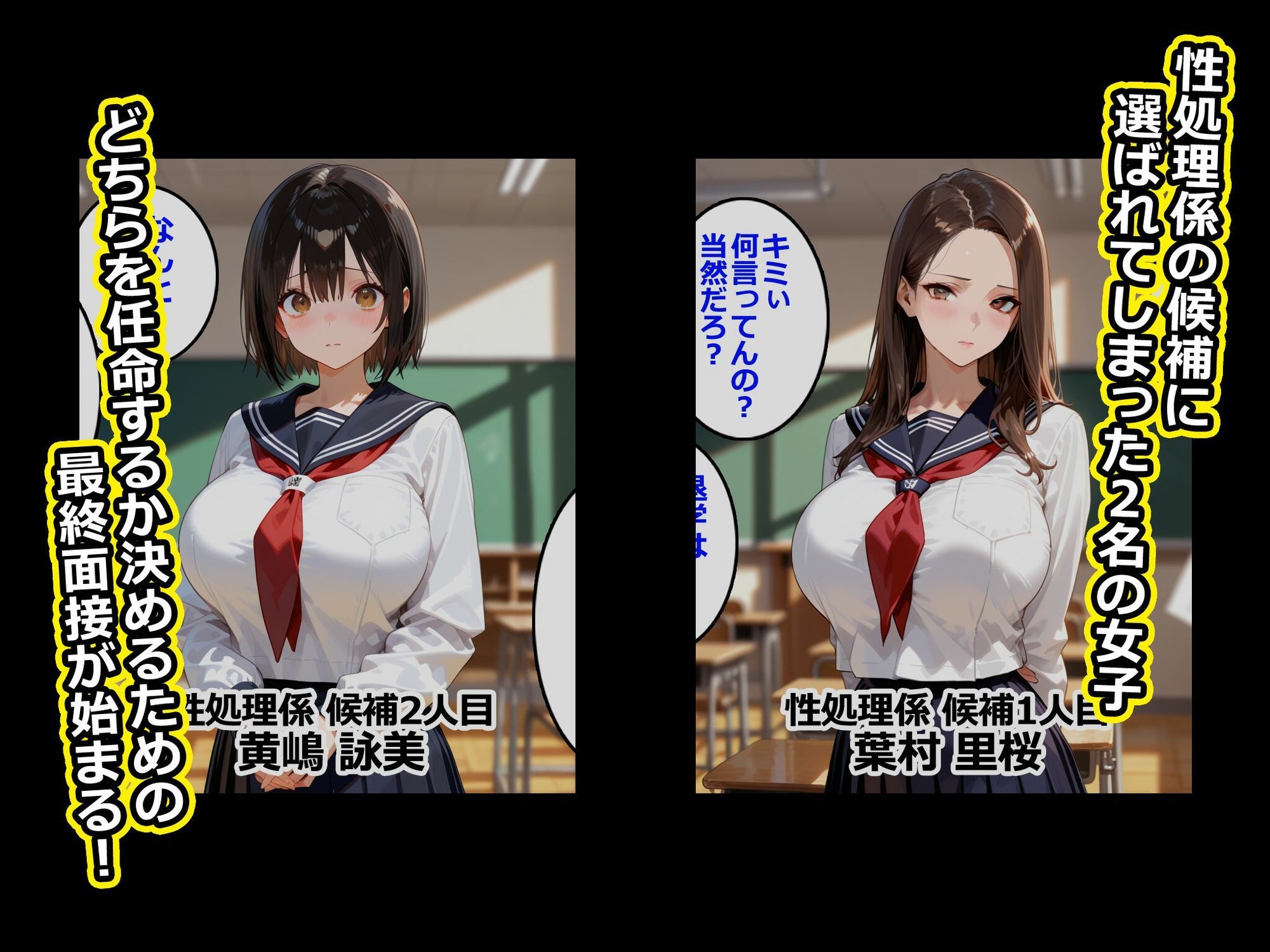 爆乳女子校生！性処理係を決める最終面接は教師が相手の実技 - サンプル画像 1