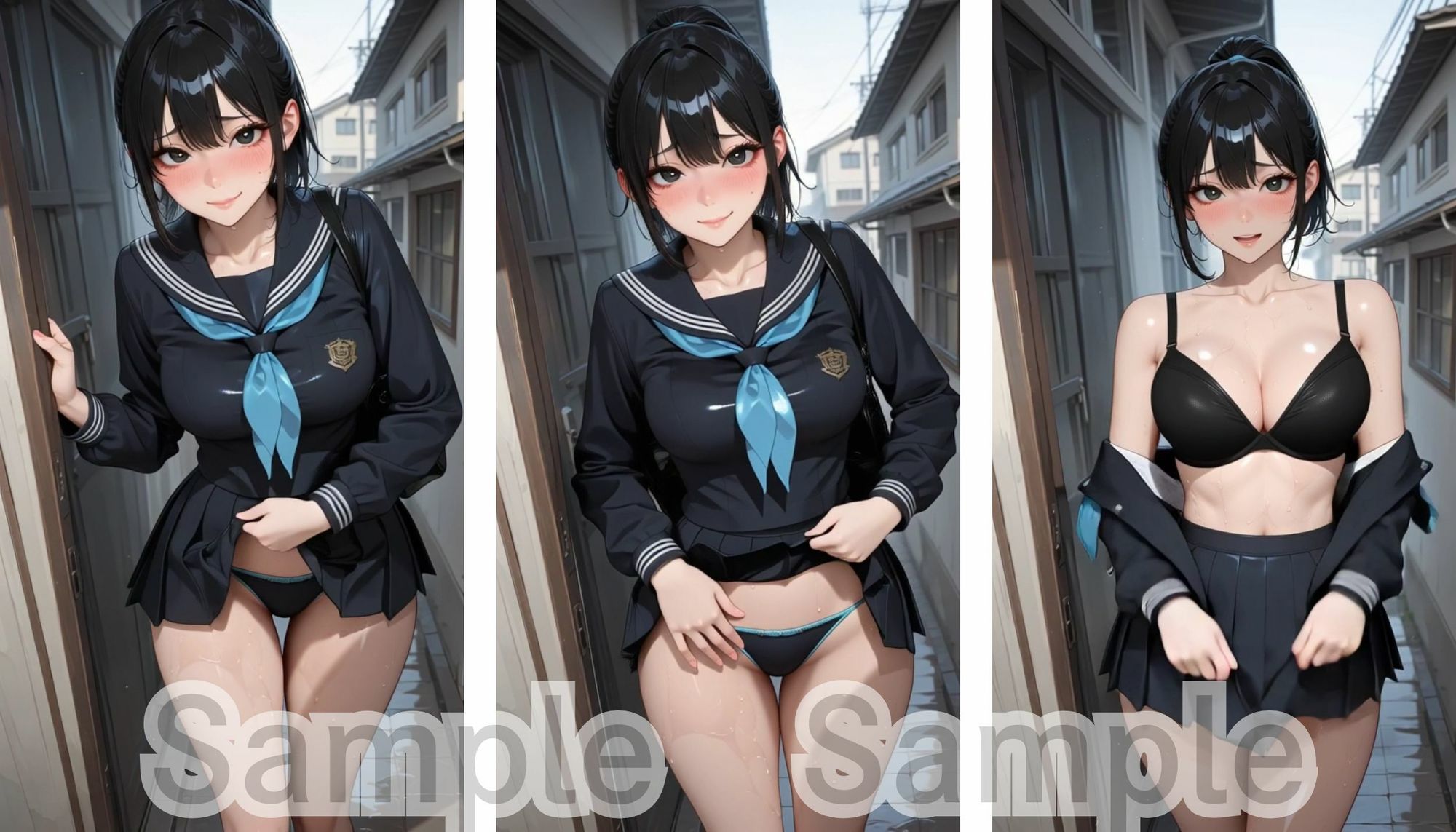 爆乳母乳JK 〜セーラー服お姉さんの搾乳ビデオ〜 - サンプル画像 3