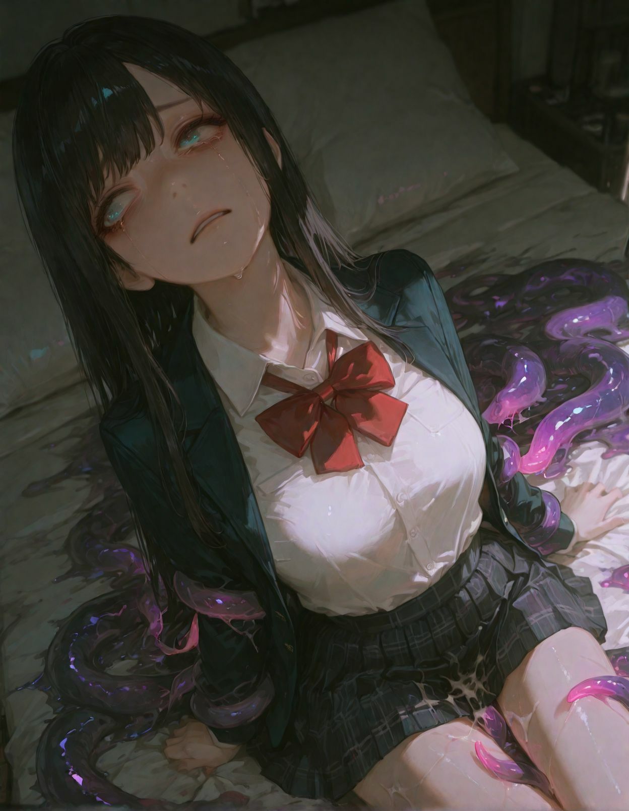 触手少女3 -寝室に忍び寄るスライム触手- - サンプル画像 3