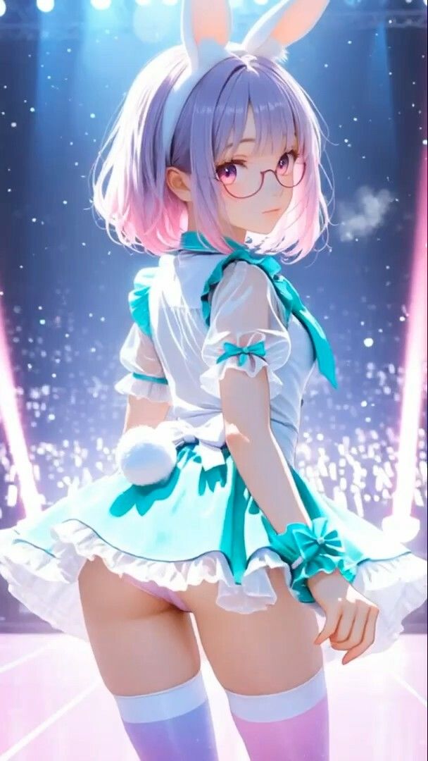 【アニメ】うさ耳アイドルダンス※モザイクなし【ダンスミュージック有り】 - サンプル画像 3