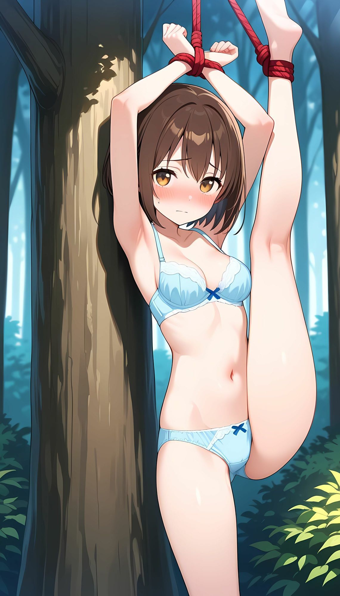 森の奥に連れ込まれ、拘束された女の子 - サンプル画像 3