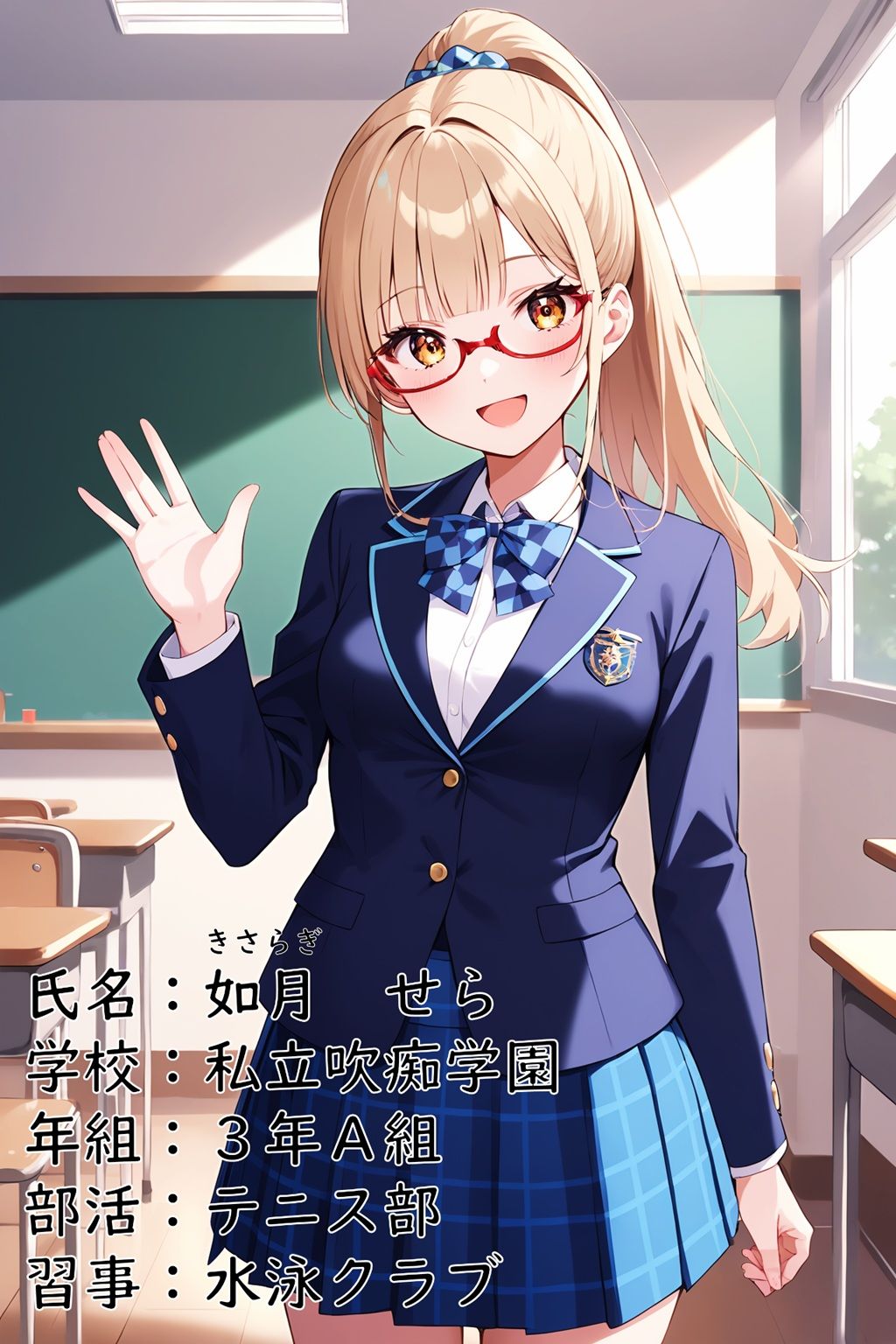 私立吹痴学園性活日記 -金髪メガネちゃん フェラチオ編- - サンプル画像 3