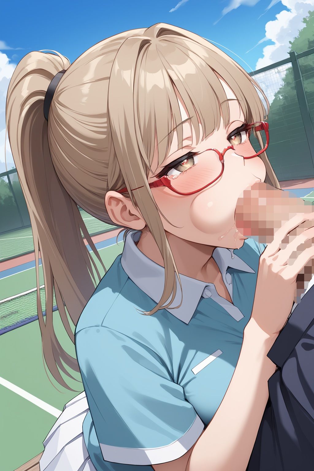 私立吹痴学園性活日記 -金髪メガネちゃん フェラチオ編- - サンプル画像 5