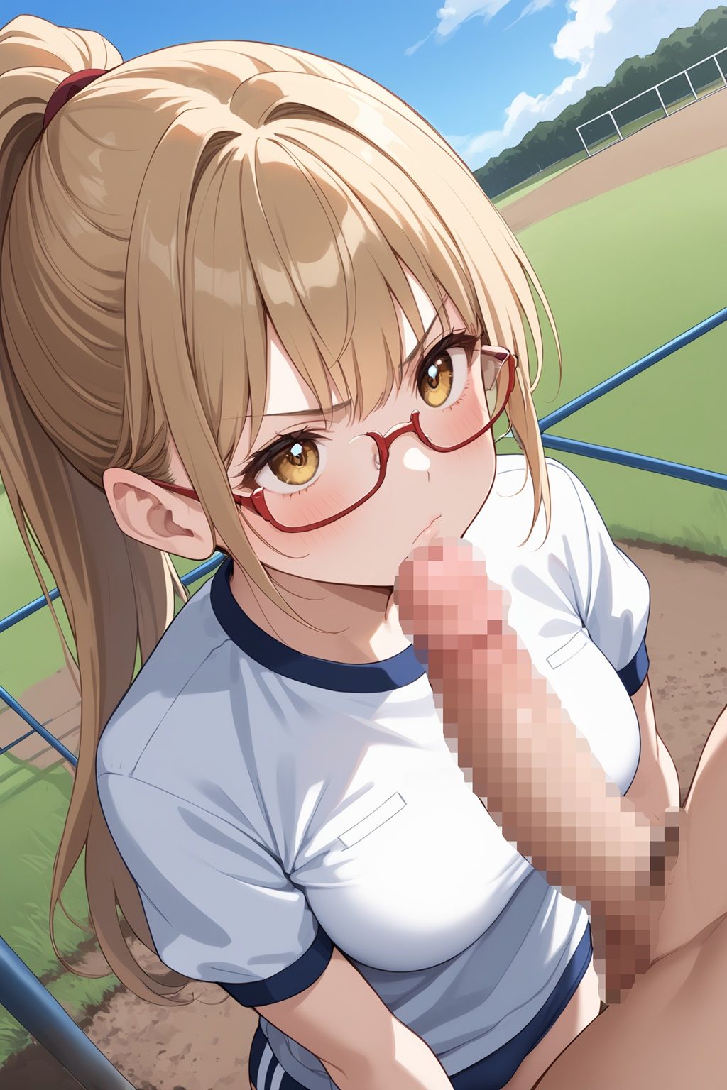 私立吹痴学園性活日記 -金髪メガネちゃん フェラチオ編- - サンプル画像 7