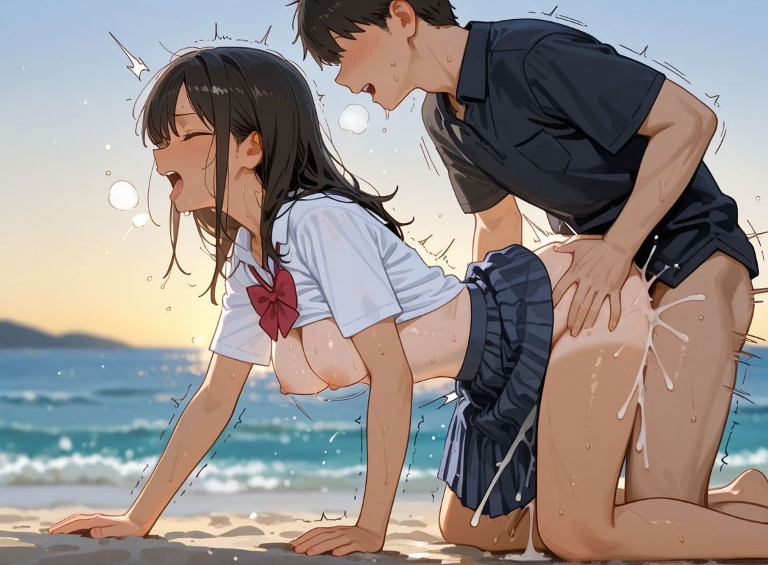 浜辺と褐色娘 - サンプル画像 3