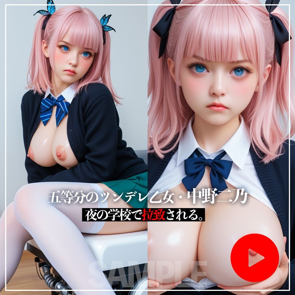 五等分の花嫁、中野二乃が機械の虜に堕とされる（音声付き動画添付） - サンプル画像 1