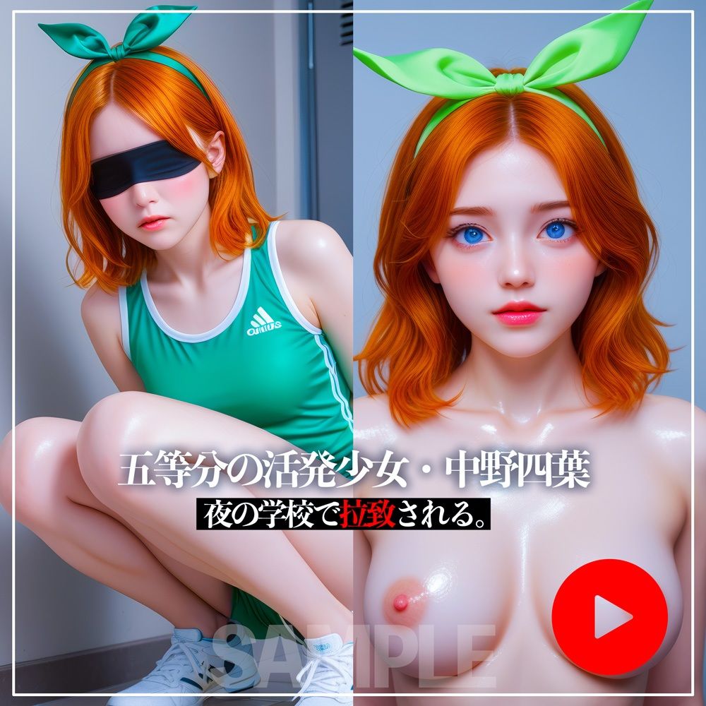 五等分の花嫁、中野四葉が機械の虜に堕とされる（音声付き動画添付） - サンプル画像 1