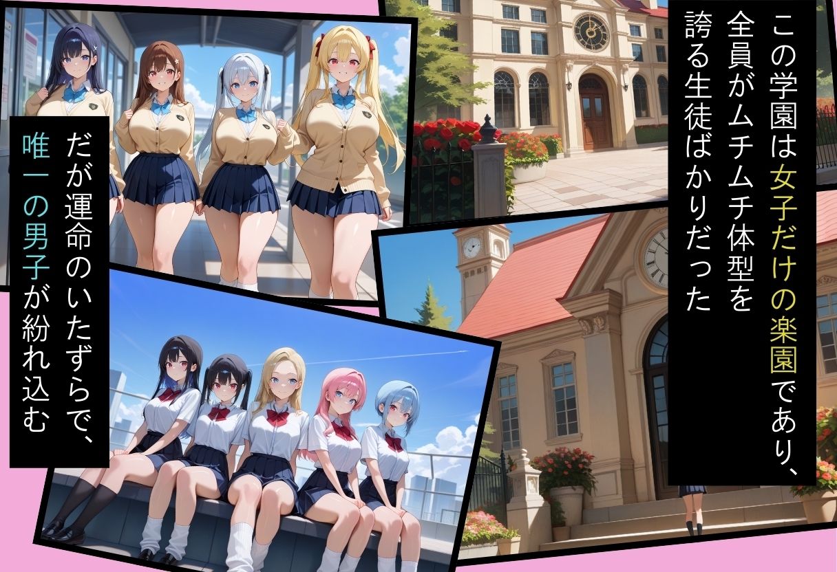間違って女子校に入学したらムチムチ女子校生に毎日中出しを要求される学園生活〜総集編02〜 - サンプル画像 1