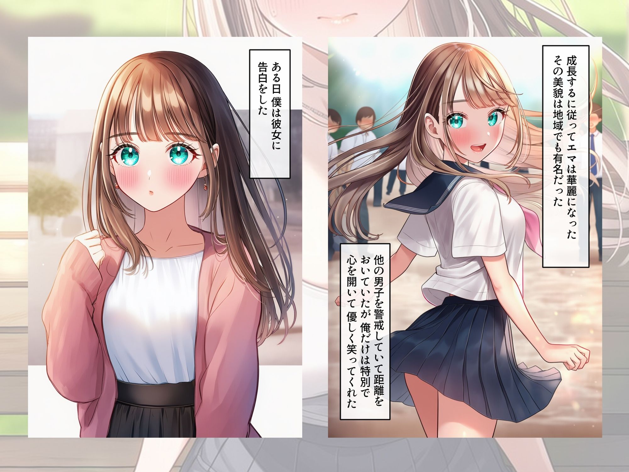 ターコイズアイズの巨乳ハーフ彼女がおじさんに寝取られた話 - サンプル画像 3