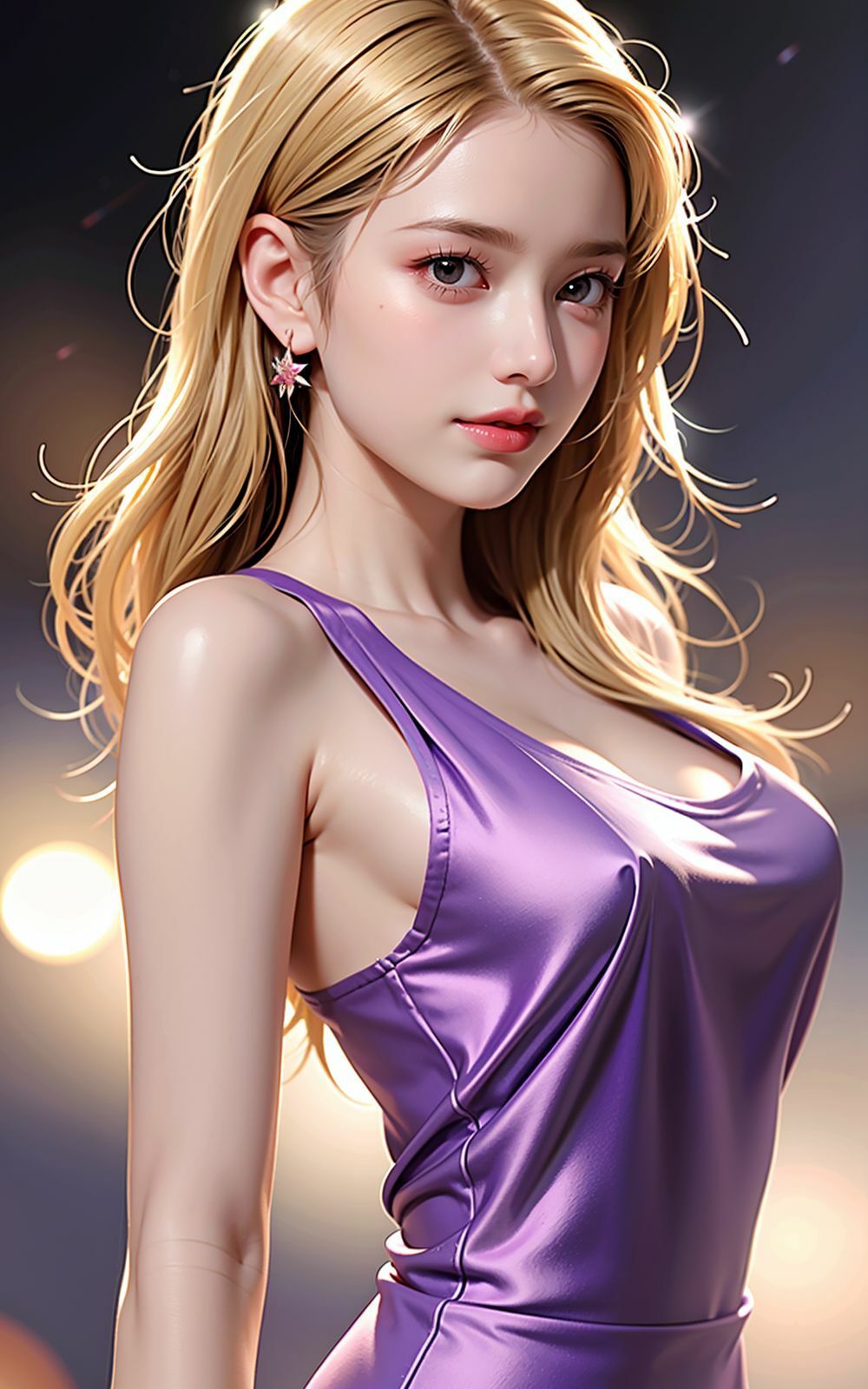 AIグラビア パープルドレス - サンプル画像 2