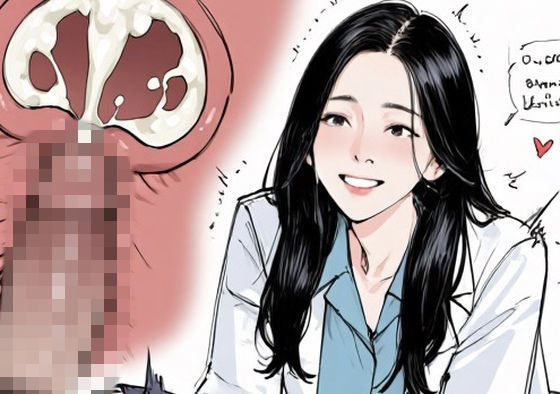 女医さんに騎乗位で抜いてもらう患者。断面図付き