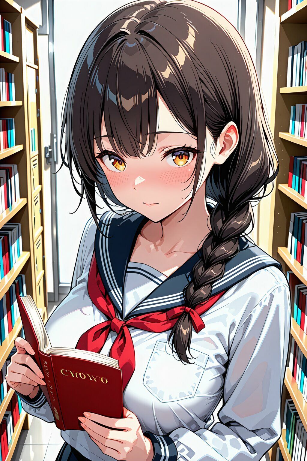 淫乱図書委員と生ハメ官能セックス - サンプル画像 1