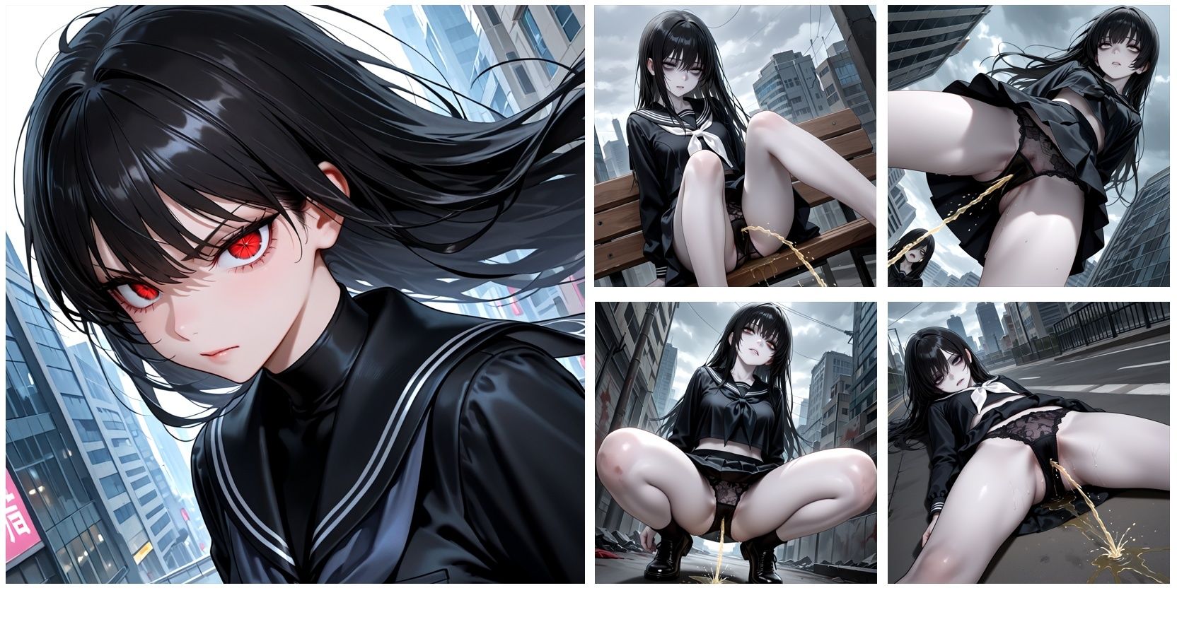 崩壊した街で所構わず放尿する無害なゾンビをひたすら眺めるCG集 - サンプル画像 5