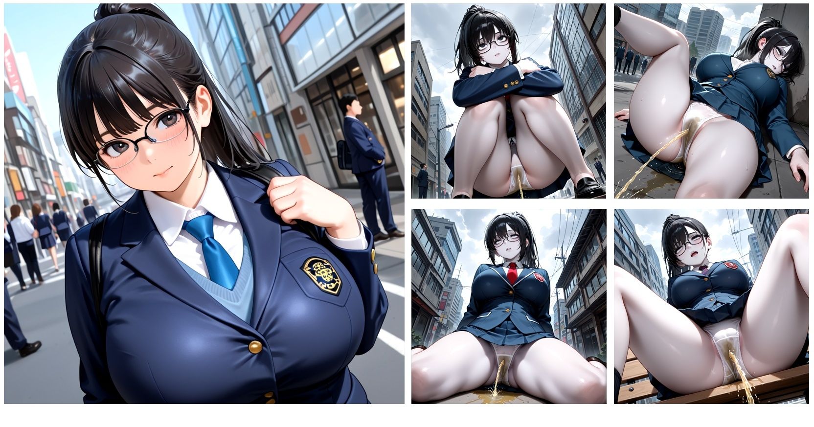 崩壊した街で所構わず放尿する無害なゾンビをひたすら眺めるCG集 - サンプル画像 9