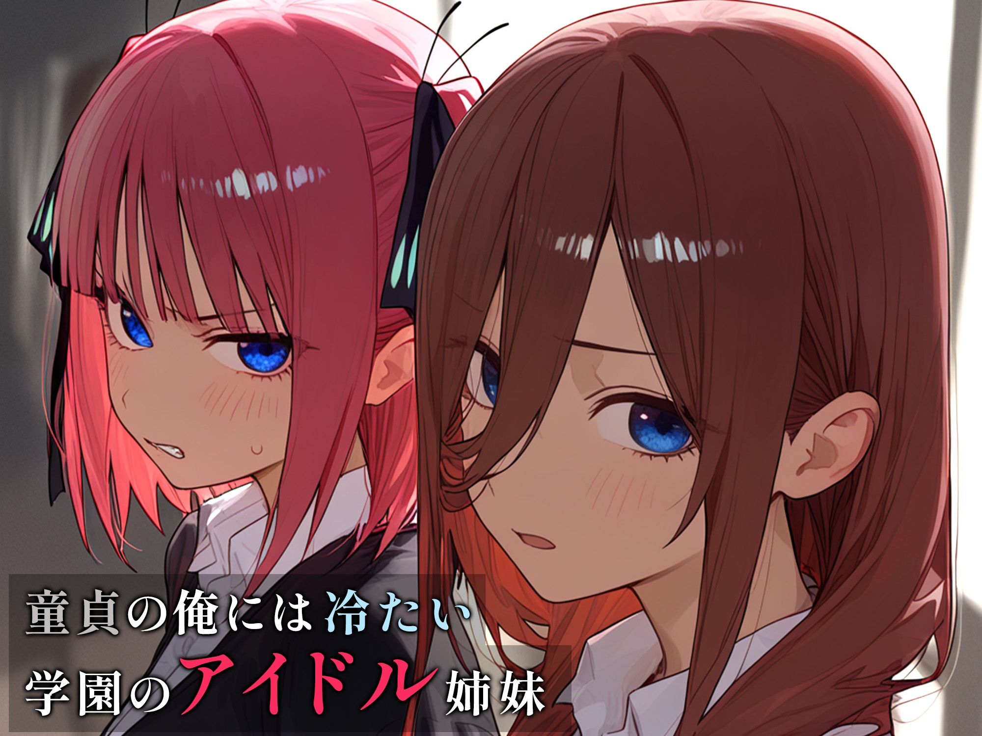 学園のアイドル姉妹が童貞の俺に冷たいので、わからせ生中出しした結果...美少女JK姉妹とオナホ青春堪能できた話【二乃・三玖ver】 - サンプル画像 1