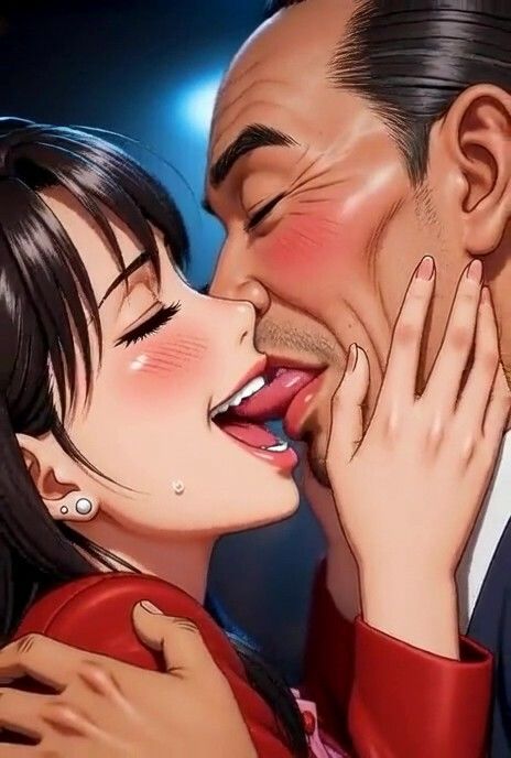 美女とおじさんのディープキス 1 - サンプル画像 4