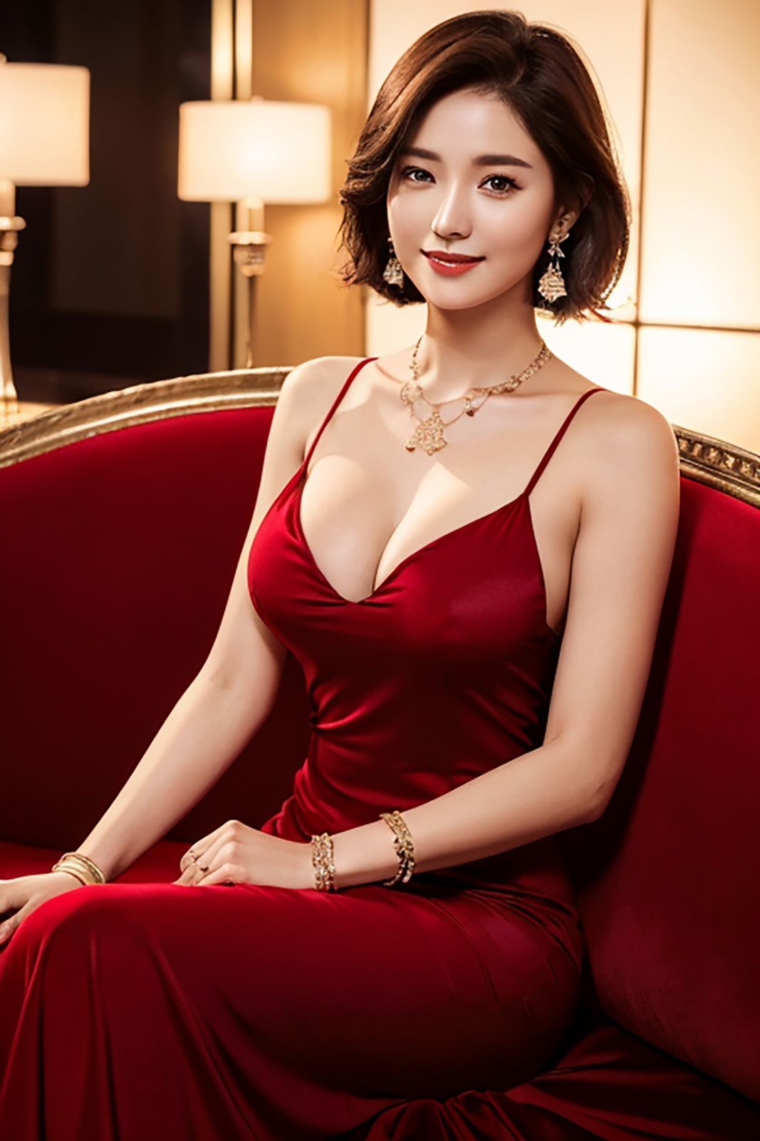 AI Night Lounge Beauty 4 - サンプル画像 1