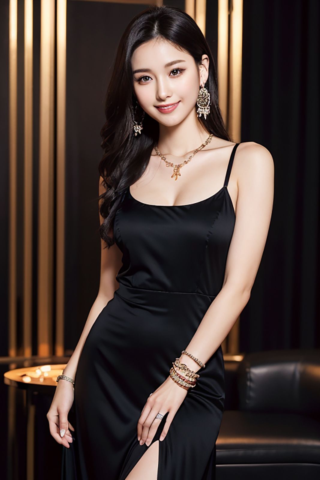 AI Night Lounge Beauty 4 - サンプル画像 4