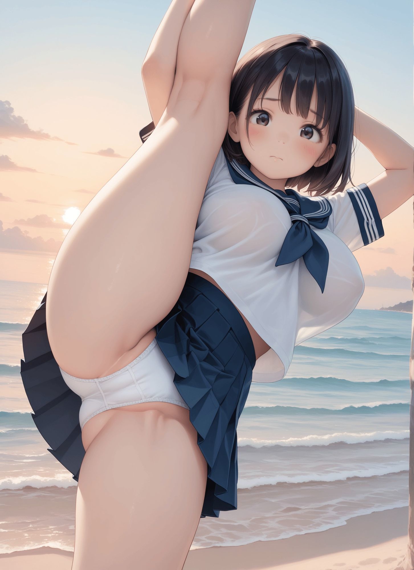 見上げた仲良し姉妹パンツ・見上げたセーラー純白綿パンツ・見上げたテニス女子パンツ - サンプル画像 4