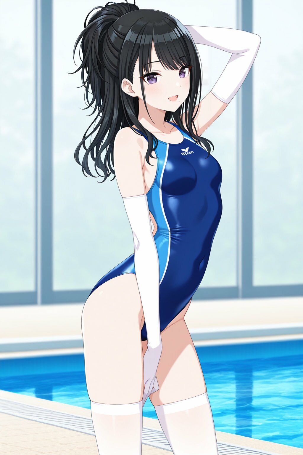 風野●織  競泳水着でキモおじ強●種付け - サンプル画像 1