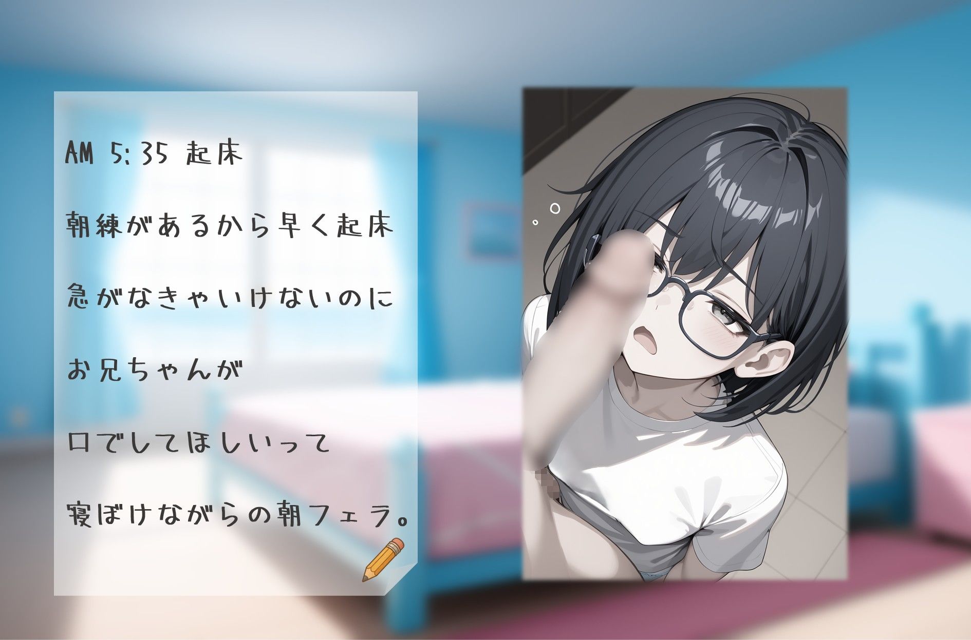 私立吹痴学園性活日記 -紺髪メガネちゃん フェラチオ編- - サンプル画像 3