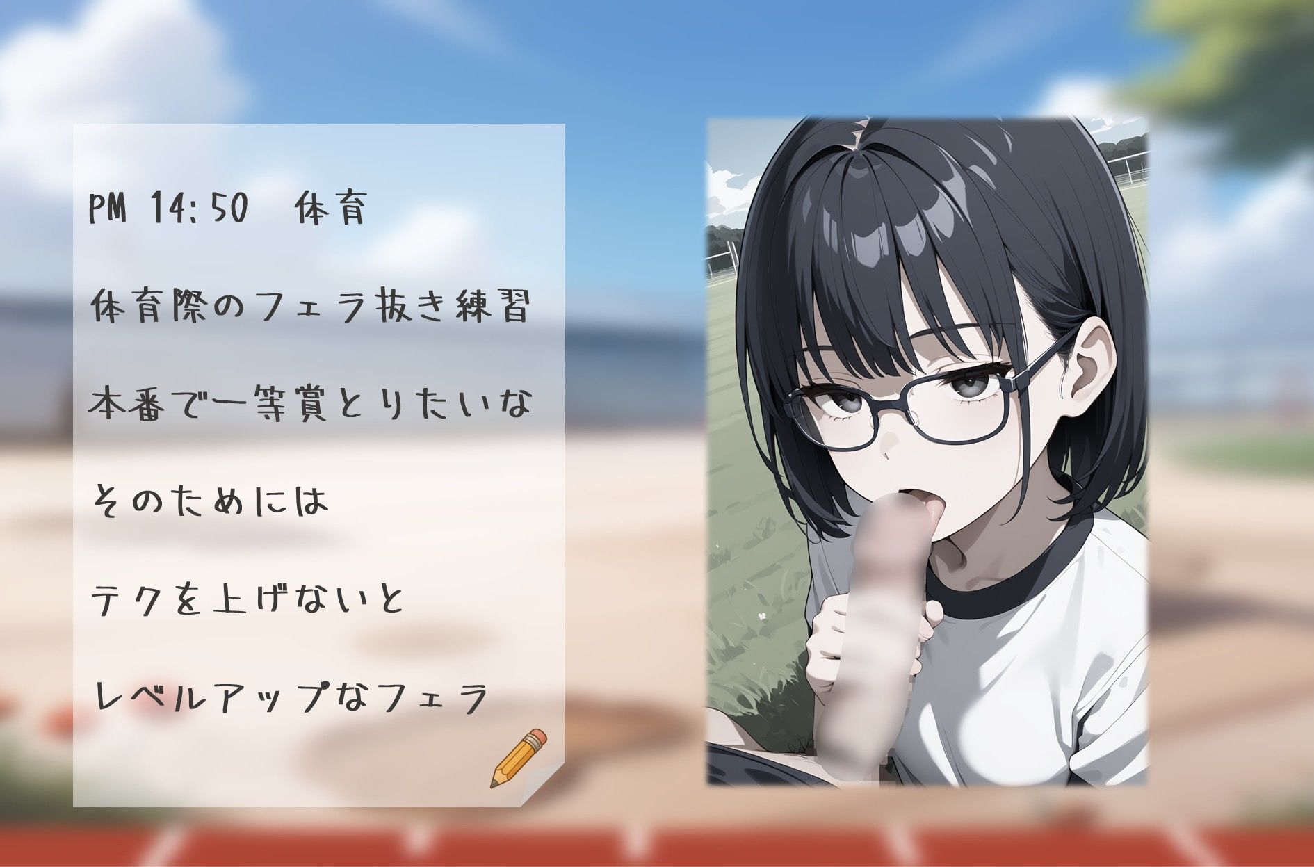 私立吹痴学園性活日記 -紺髪メガネちゃん フェラチオ編- - サンプル画像 5