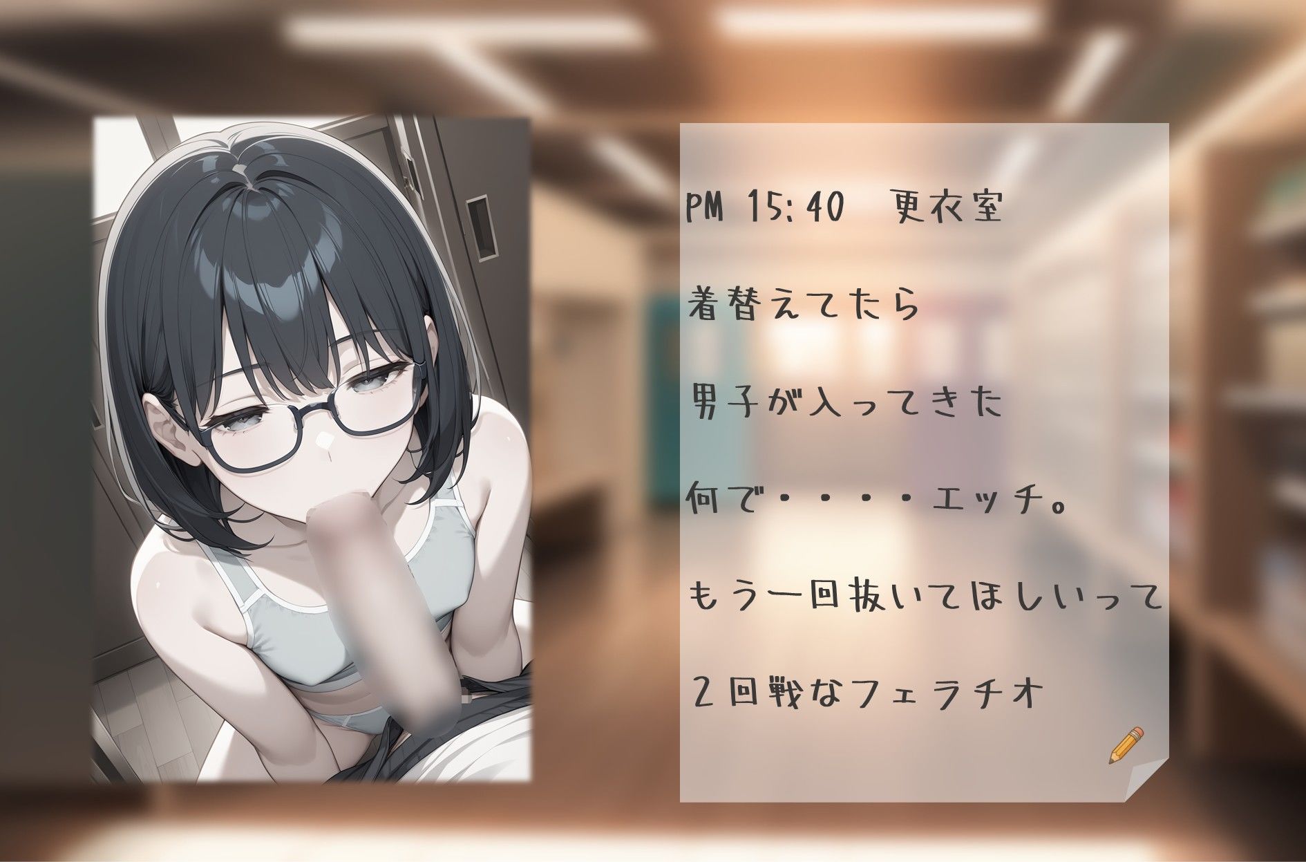 私立吹痴学園性活日記 -紺髪メガネちゃん フェラチオ編- - サンプル画像 6