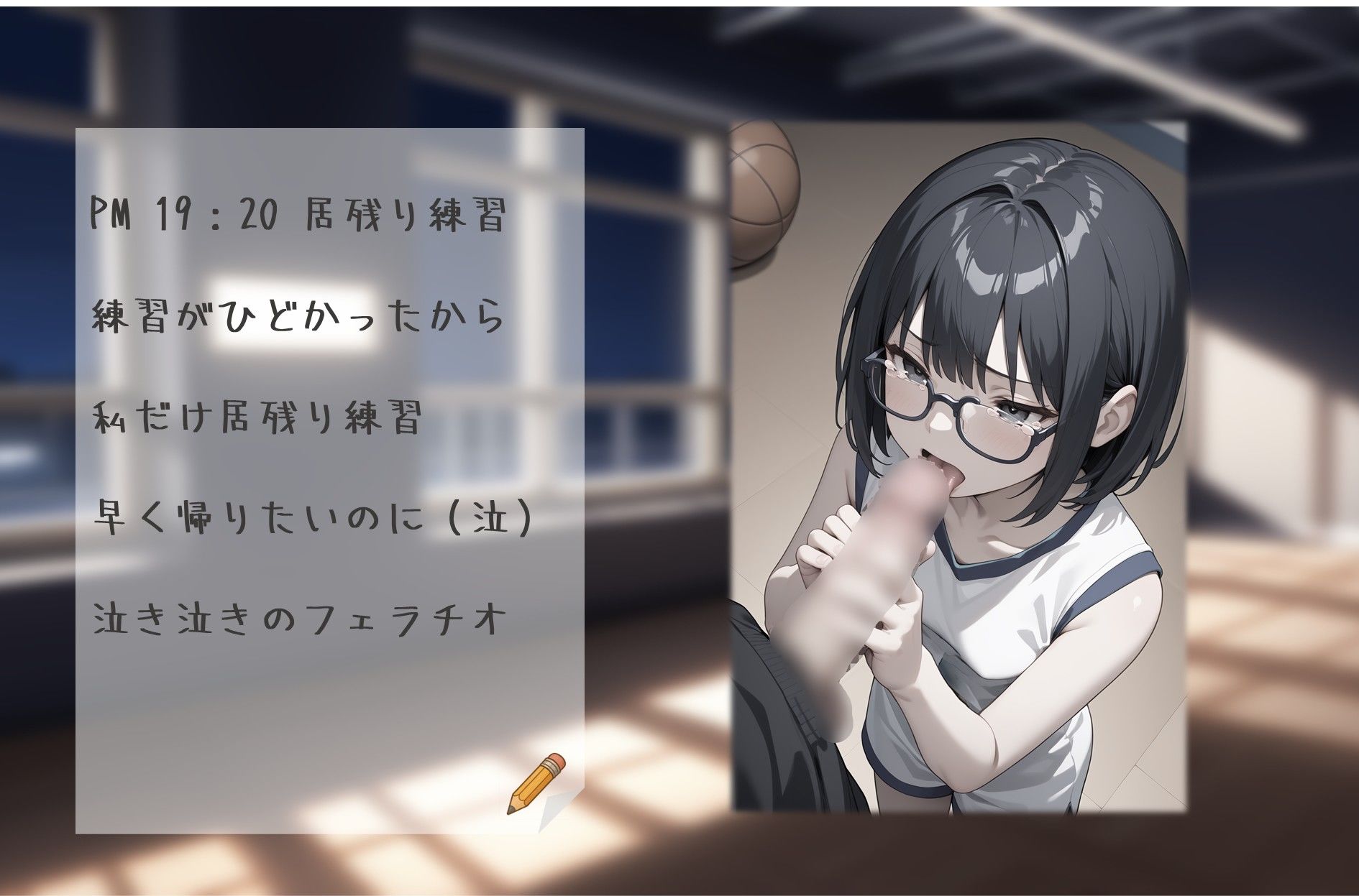 私立吹痴学園性活日記 -紺髪メガネちゃん フェラチオ編- - サンプル画像 7