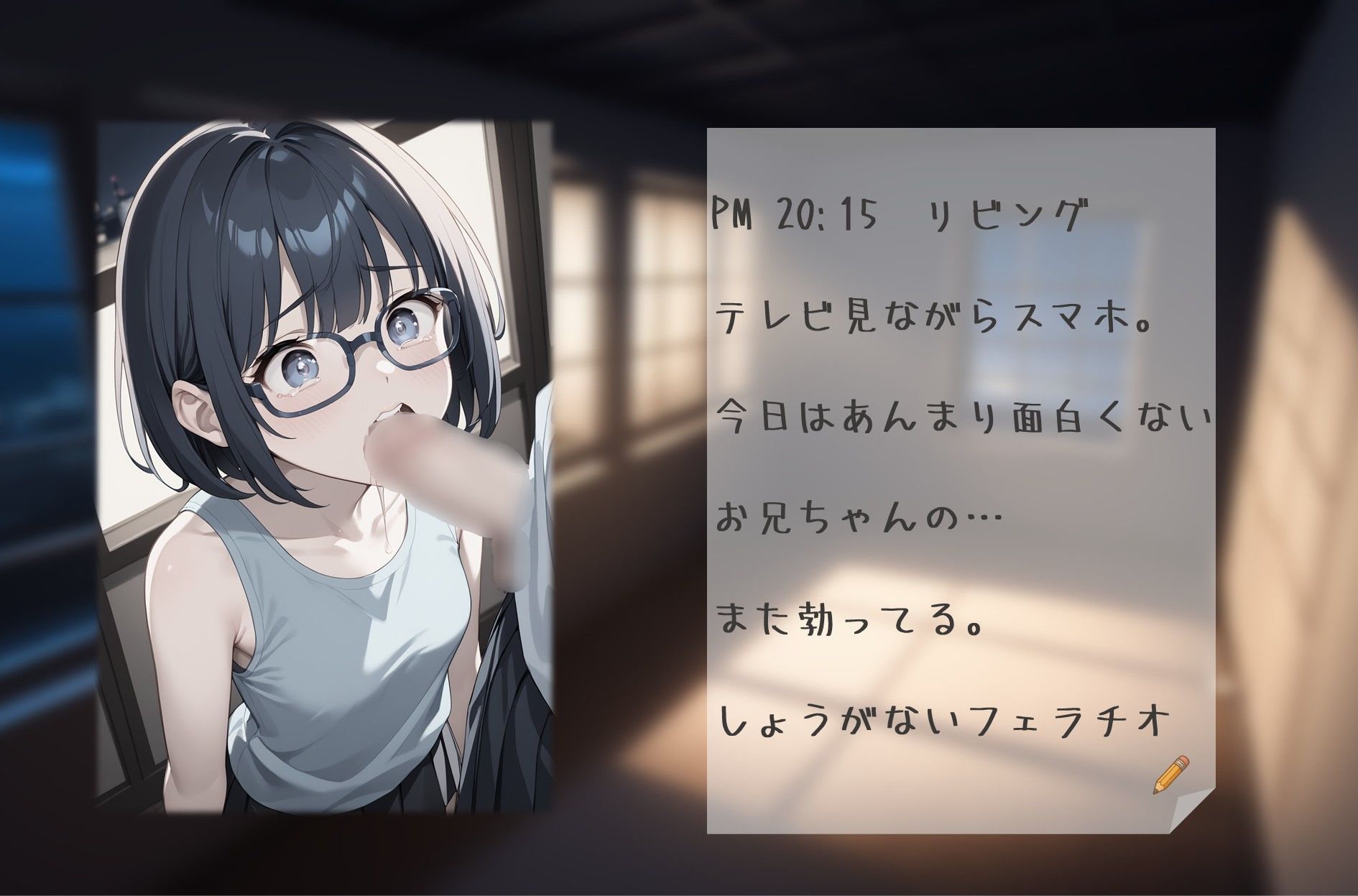 私立吹痴学園性活日記 -紺髪メガネちゃん フェラチオ編- - サンプル画像 8