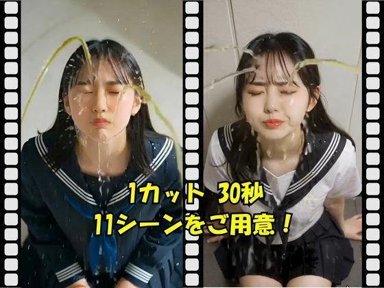 制服美少女にお〇っこ ぶっかけ - サンプル画像 1